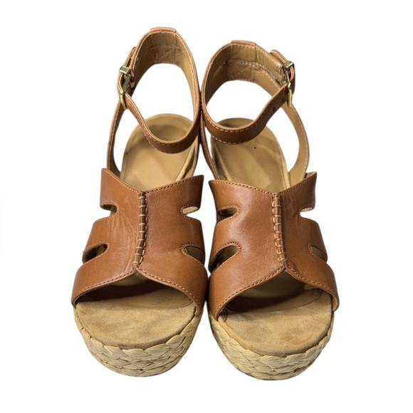 UGG Careena Wedge Heeled Sandals Chestnut Leather - Picture 3 of 10